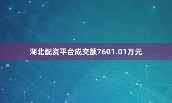 湖北配资平台成交额7601.01万元