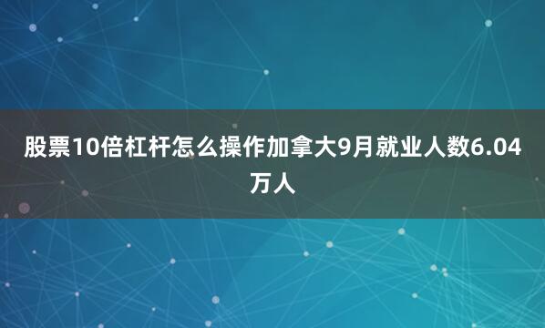 股票10倍杠杆怎么操作加拿大9月就业人数6.04万人